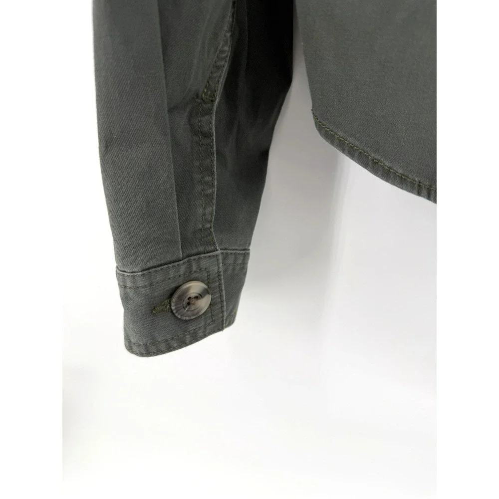 Cabi Green Cropped Shacket Size M #5298 Casual Lightweight Jacket Top Career EUC